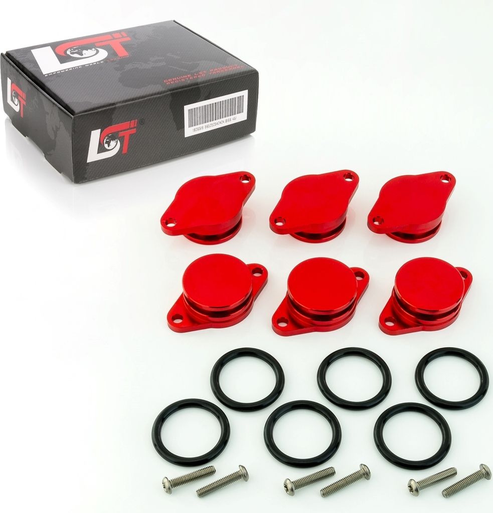 6x Drallklappen Set 32mm rot mit O-Ring Schraube für BMW X3 X5 3er 5er 7er
