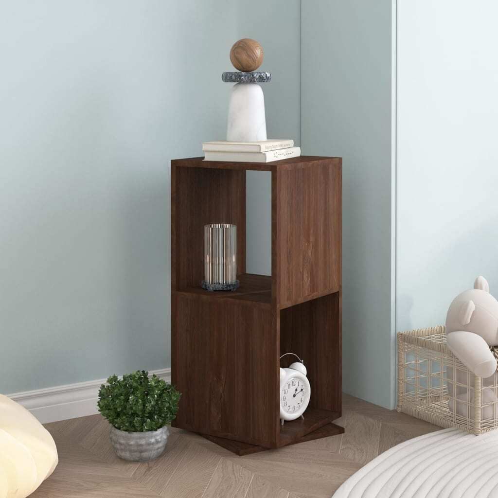 vidaXL Drehregal Braun Eiche Optik 34,5x34,5x75,5 cm Holzwerkstoff - Drehregal - Drehregale - Drehbares Regal - Standregal