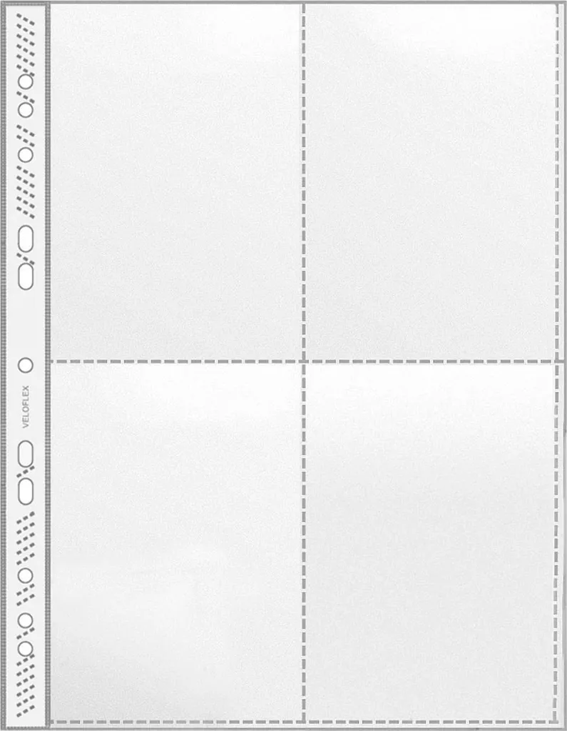 Protège-documents A4 avec 4 Poches A6 Verticales Transparentes 140 my