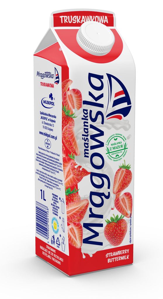 Maślanka Mrągowo truskawkowa 1 kg Zdjęcie produktu 