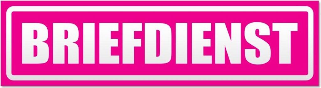 Kiwistar Briefdienst invertiert Magnetschild Schild magnetisch - 20cm Pink - Magnetfolie für Auto PKW Kfz