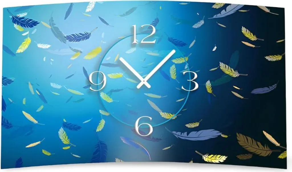 Horloge murale design moderne plume dixtime 3D pour salon et chambre