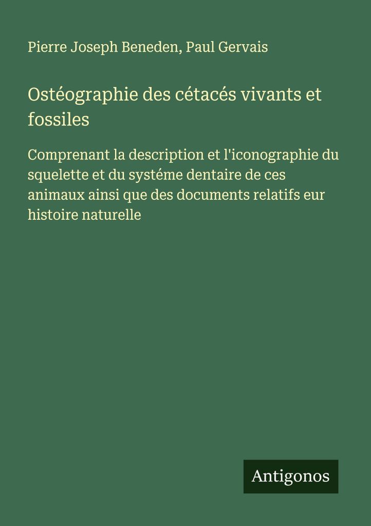 Osteographie von lebenden und fossilen Walen