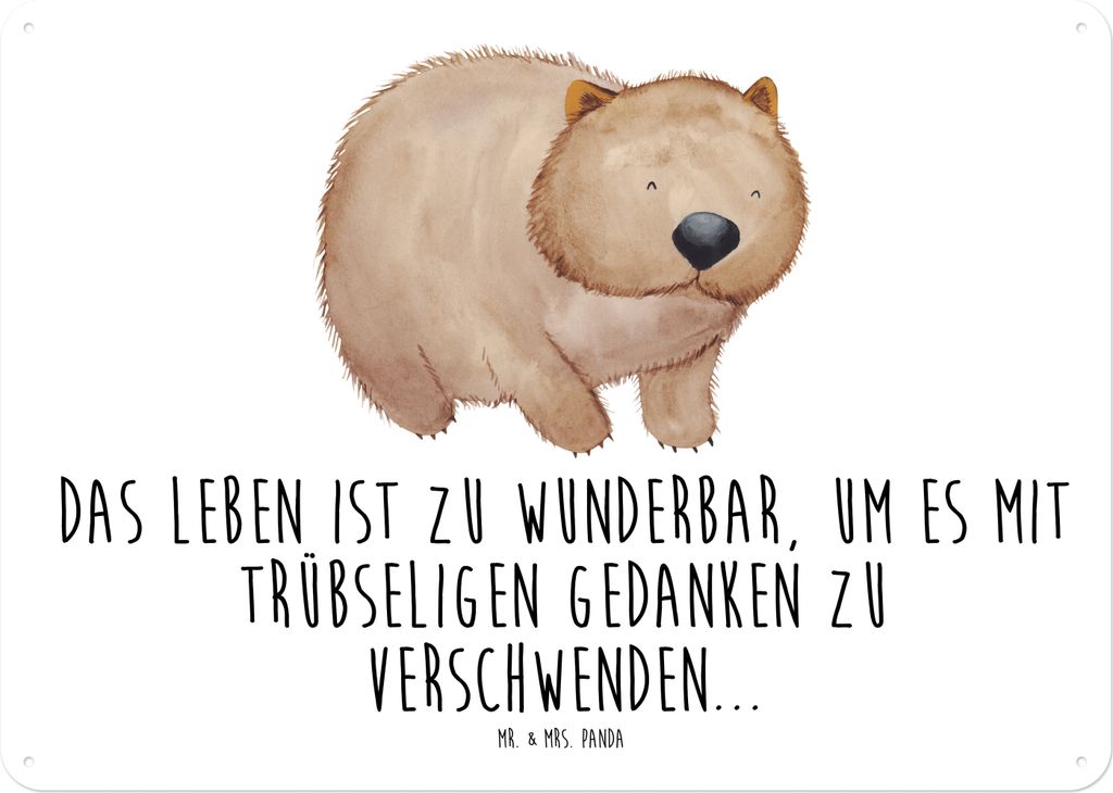 Mr. & Mrs. Panda tafel Wombat DIN A4 - Weiß - Geschenk, Spruch, Türschild, Motivation, Das Leben Ist schön, Australien, wandtafel, Lustige Sprü...