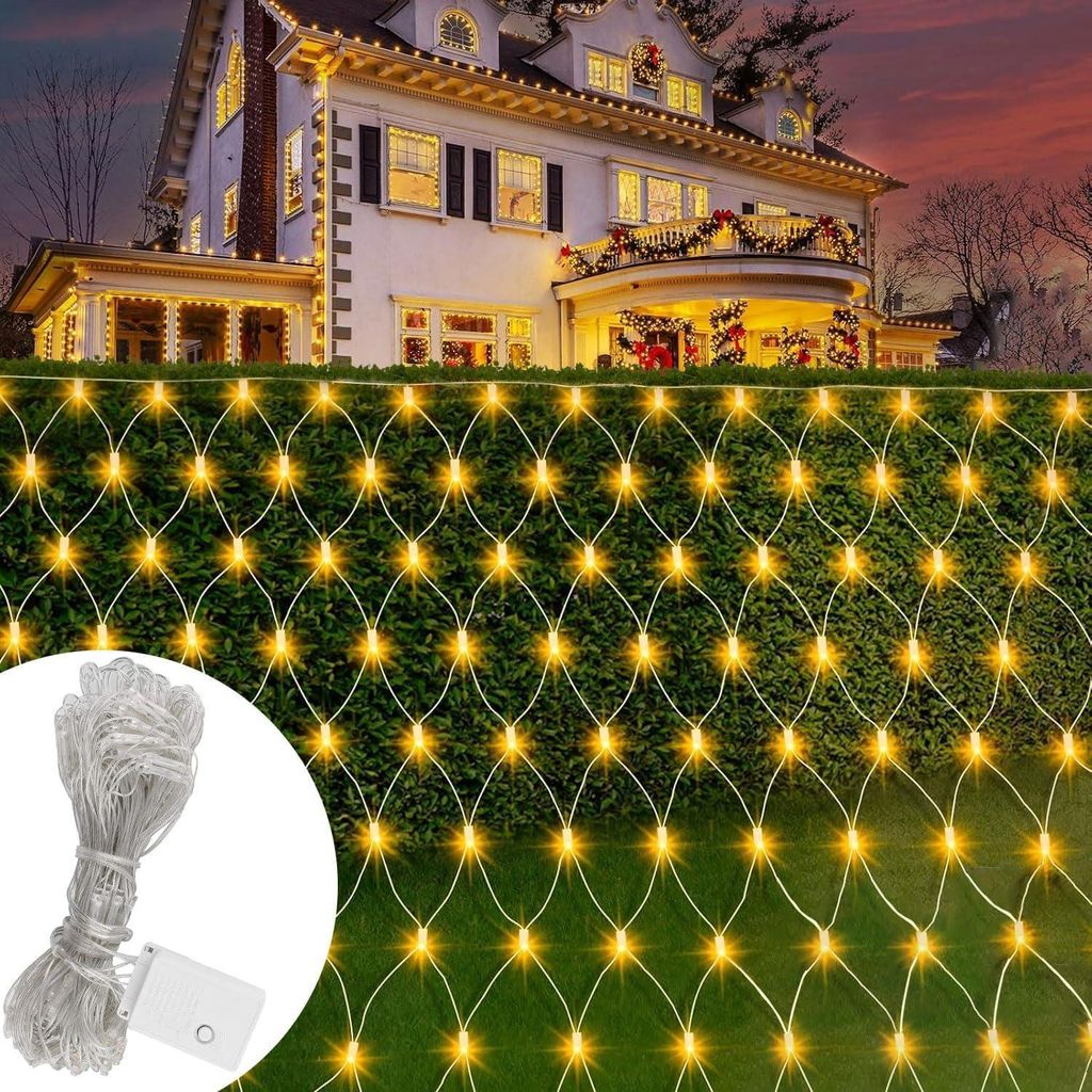 LED-Lichtvorhang Lichtervorhang Netz Dekorationsbeleuchtung 3x2m 8 Modi Wasserdicht