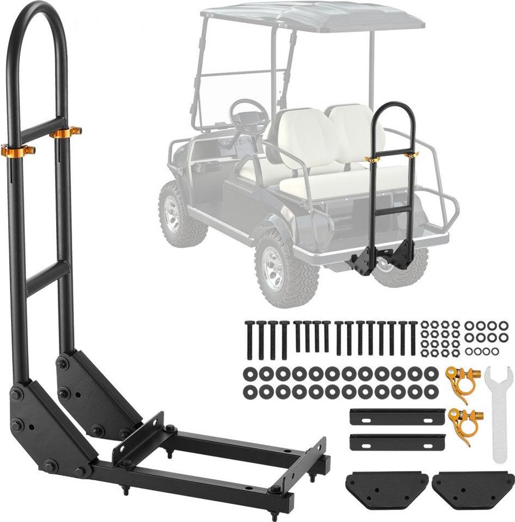 Universeller Kohlenstoffstahl-Haltegriff für Golfwagen-Rücksitz schwarz - Golfauto-Zubehör