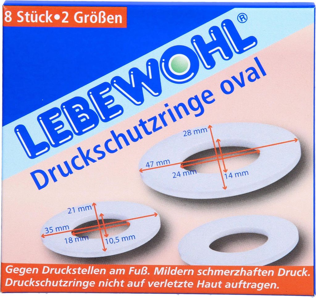 LEBEWOHL Druckschutzringe oval, 8 St. Pflaster Produktbild 