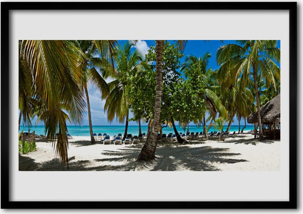 Bild 100x70 MDF-Rahmen Wandkunst Strand-Palmen-Landschaft