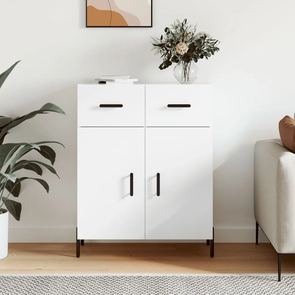Mobile Vetrina Bianco Legno Cloris - Arredo Luminoso 69,5x34x90 cm