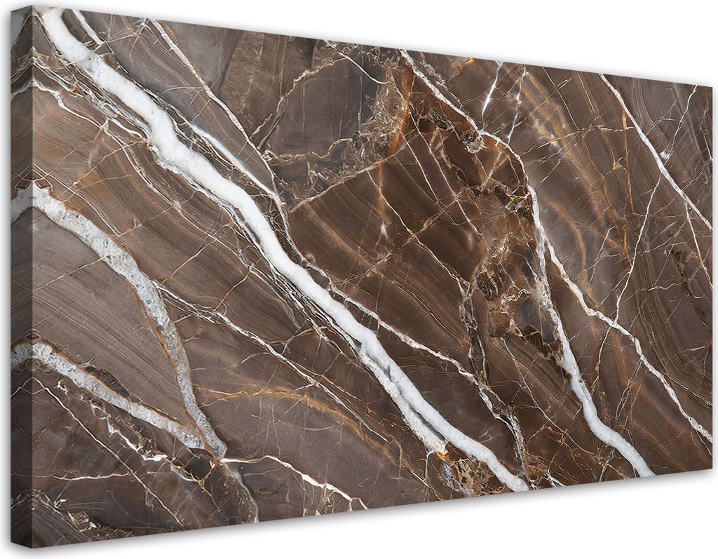 Leinwandbild Braun Marmor Abstrakt 80x40 Feeby Braun bild für die wand bereit zum aufhängen