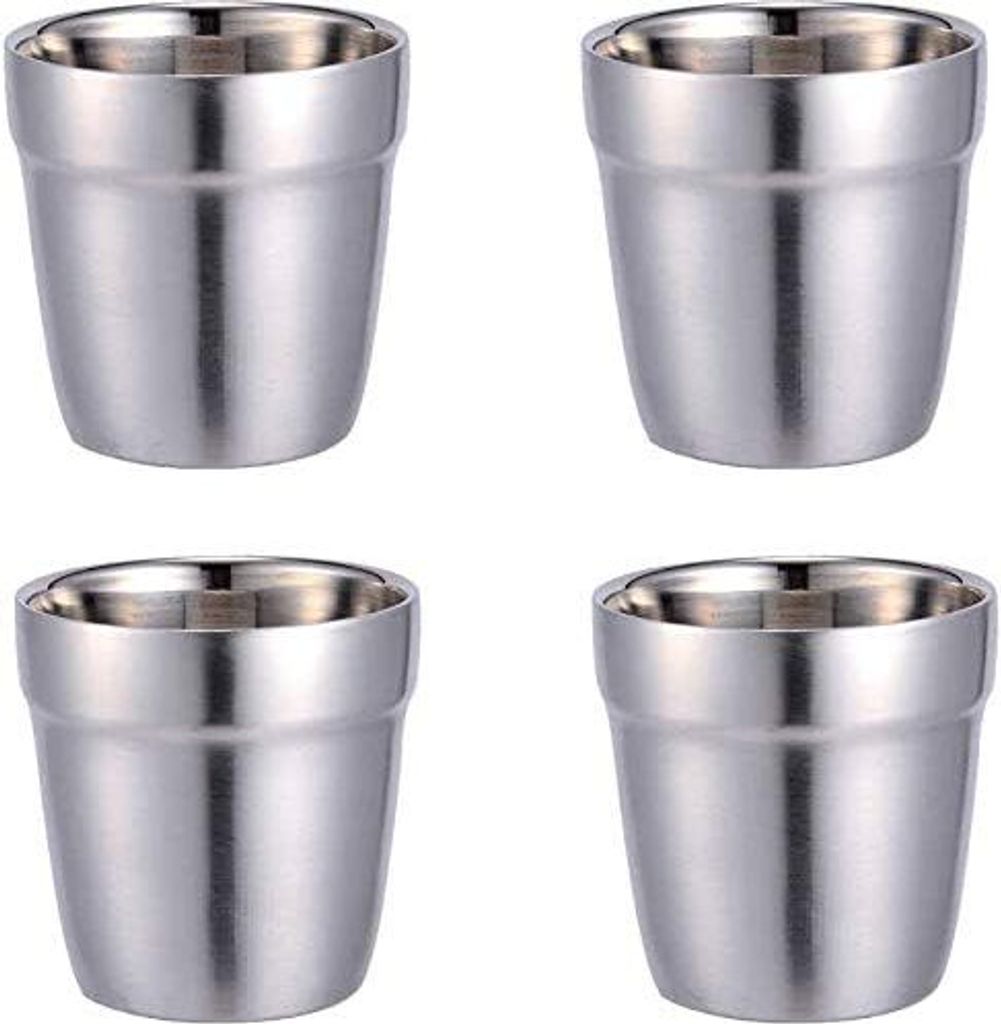Edelstahl Tassen 175ml 4 Stück Doppelwandigen Edelstahl Produktbild 