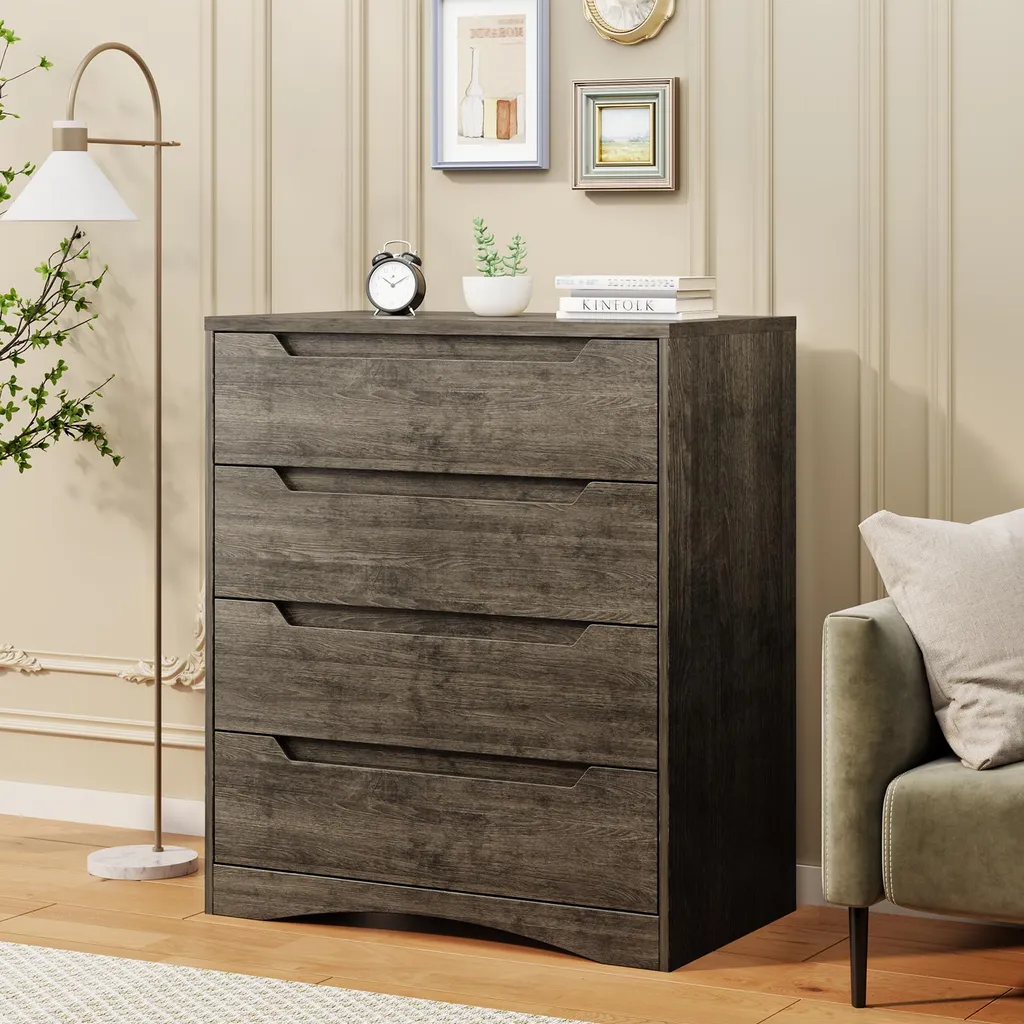 Commode 4 tiroirs robuste 70x40x80 cm - Design moderne et épuré - 9