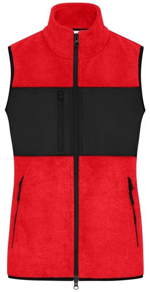 James and Nicholson - Weste für Damen LT3266 (M) (Rot/Schwarz)