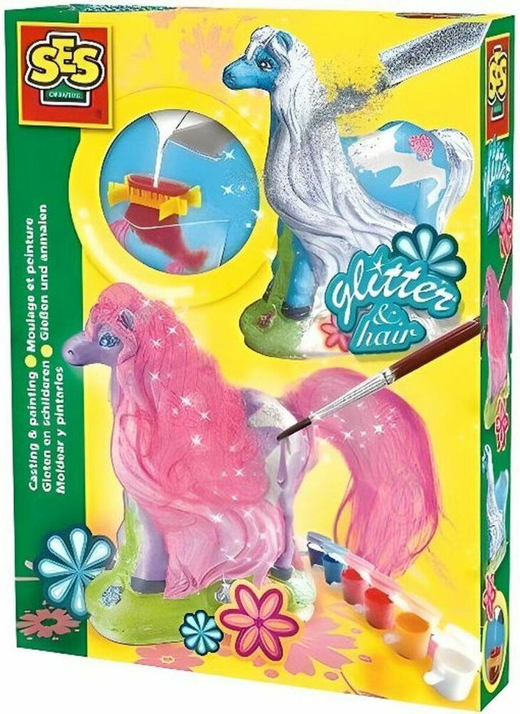 SES Creative 01272 Gips Gießen - Pferd mit Mähne, Bastelset für Kinder, Guss-/Mal-Set für Kinder, 5 Jahr(e), Mehrfarbig