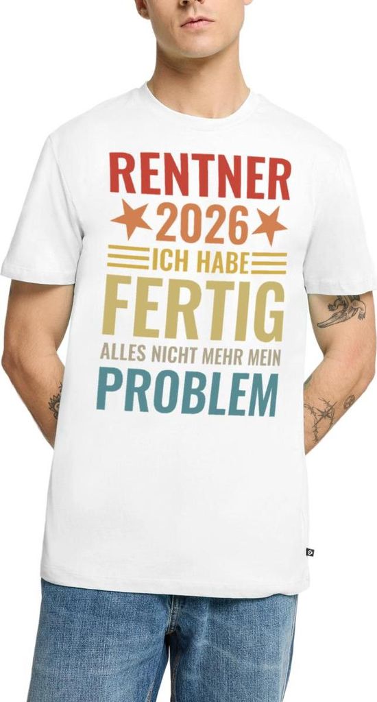 Spreadshirt Rentner 2026 | Ich Habe Fertig | Alles Nicht Mehr Mein Problem Männer Premium T-Shirt, XL, Weiß