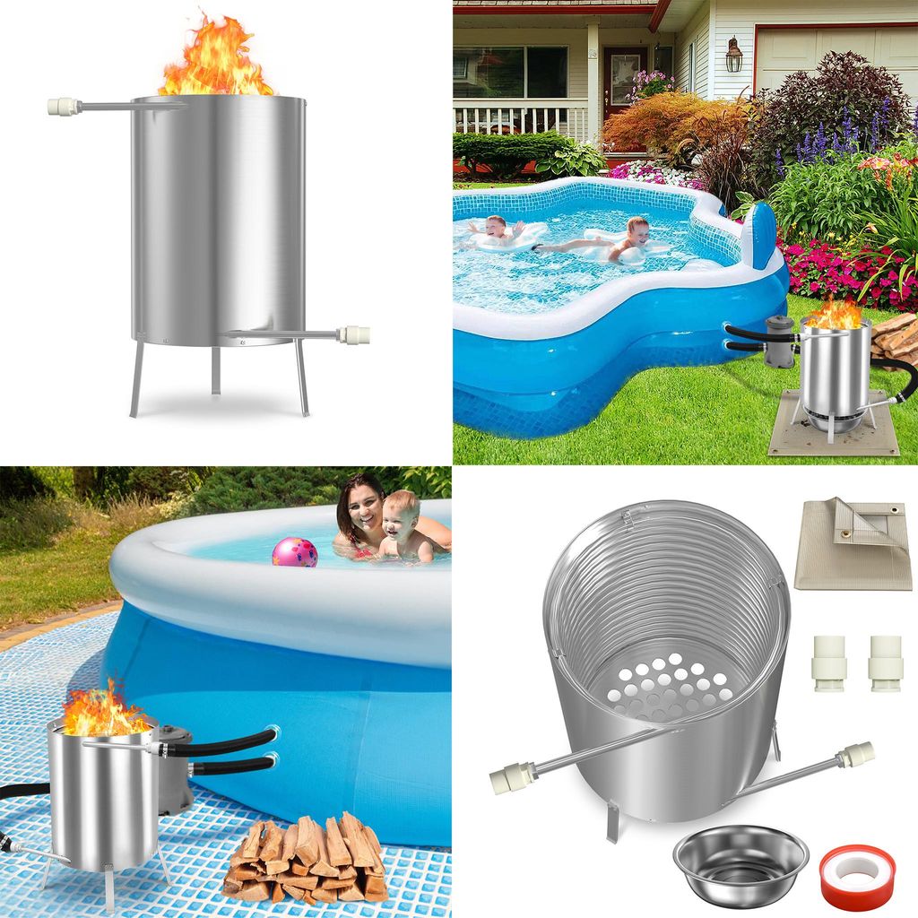 YARDIN 2X Poolheizung mit Feuer Poolheizung Holz Feuertonne Produktbild 