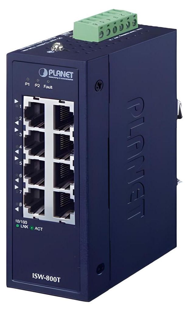 PLANET ISW-800T, Unmanaged, L2, Fast Ethernet (10/100), Vollduplex, Wandmontage