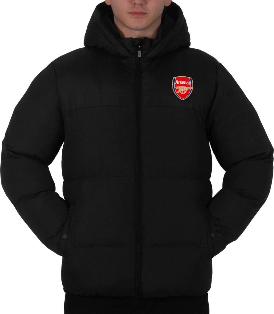 Arsenal FC - Jacke für Herren, Gesteppt GF347 (XXL) (Schwarz)