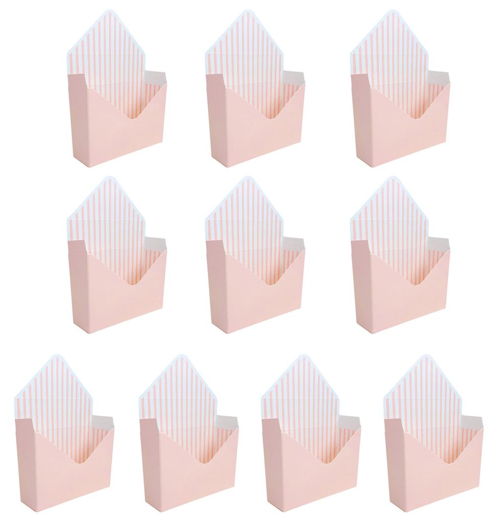 10 leere, faltbare Geschenkboxen für Blumensträuße zum Valentinstag, ideal für Hochzeiten und andere Feiern.