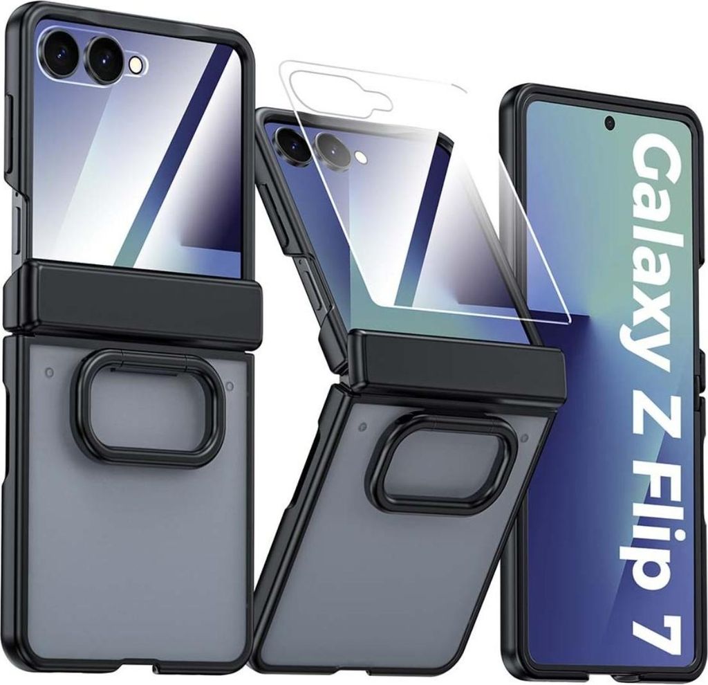 INF Schwarze Ringhalterung PC Handyhülle für Samsung Galaxy Z Flip7