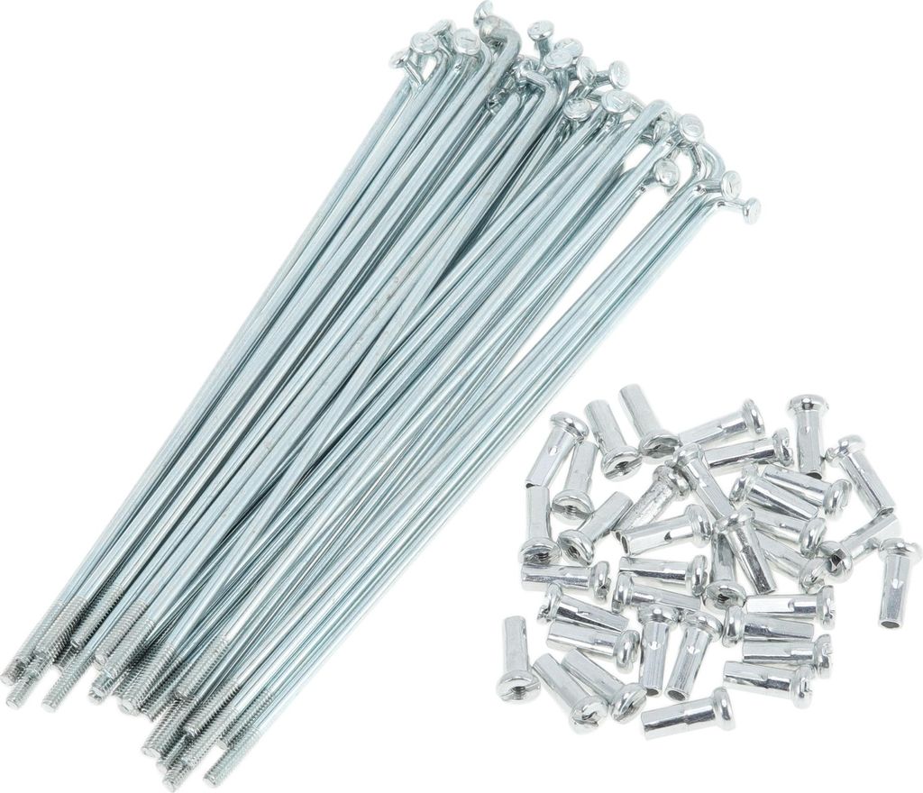 36 Set 14G Fahrradspeichen 104mm Fahrradrad Speichen Verzinkter Kohlenstoffstahl Silberton