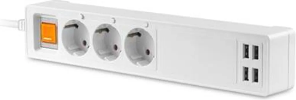 Multiprise Connectée Tuya WiFi 3 Prises et USB Blanc Câble 1.8m 45507