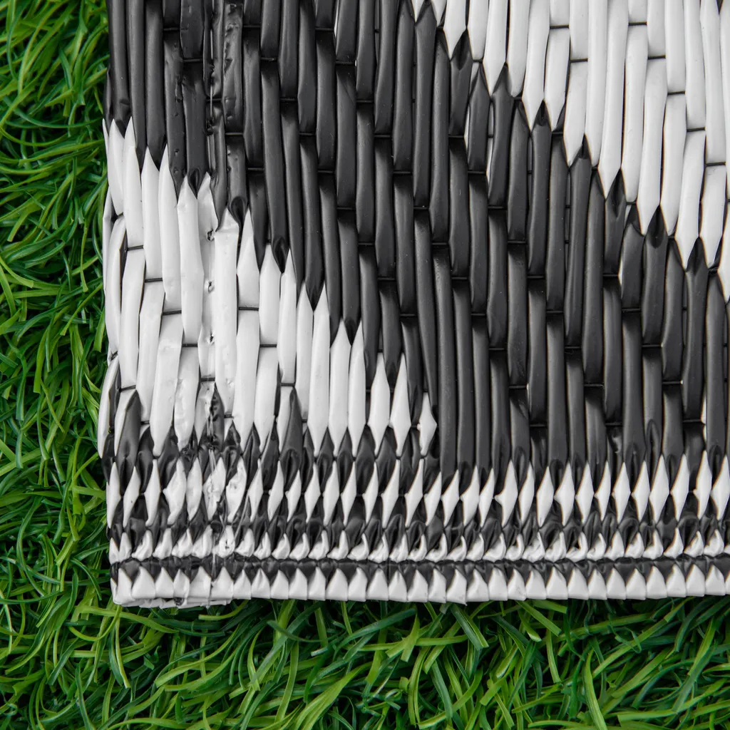 Tapis de terrasse imperméable réversible pour balcon noir et blanc - 7