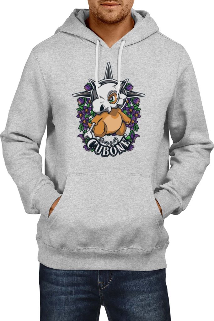 Herren Kapuzenpullover Japan Anime Manga Pokemon Cubone, Man S / Grau