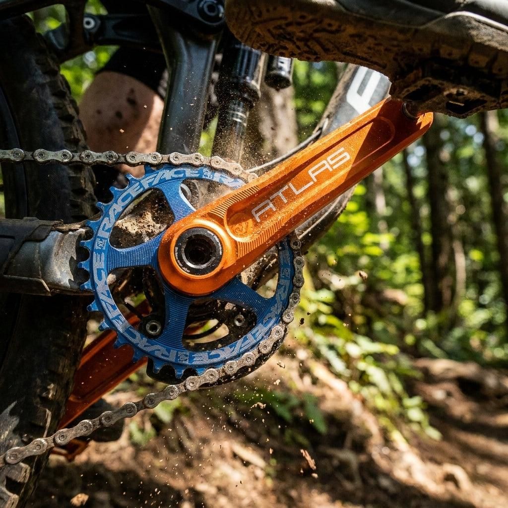 Race Face Atlas Kurbel, 170mm, 83mm, 30mm, orange - robuste MTB-Downhill-Powe...