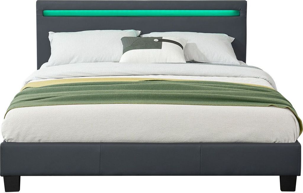 Juskys Polsterbett Paris 140 x 200 cm Kunstleder mit LED, Produktbild 6