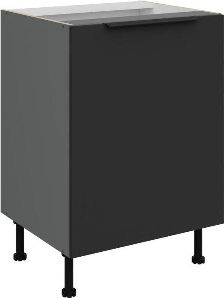 Unterschrank mit einer Tür LUNARA – Breite 60 cm, Schwarz/Anthrazit