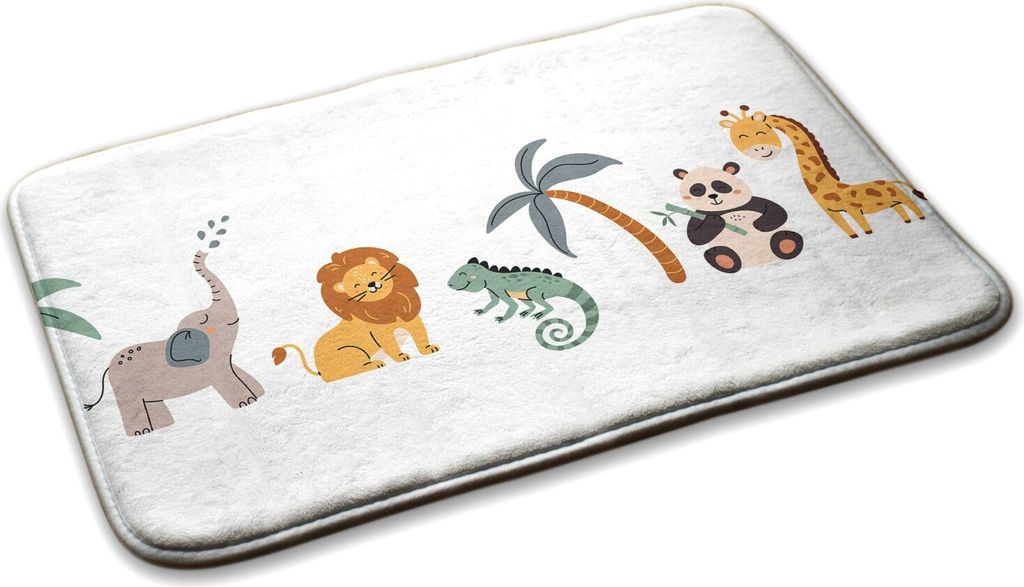 Kinderteppich Schlafzimmer Modern - 90 cm x 60 cm - Tiere Produktbild 