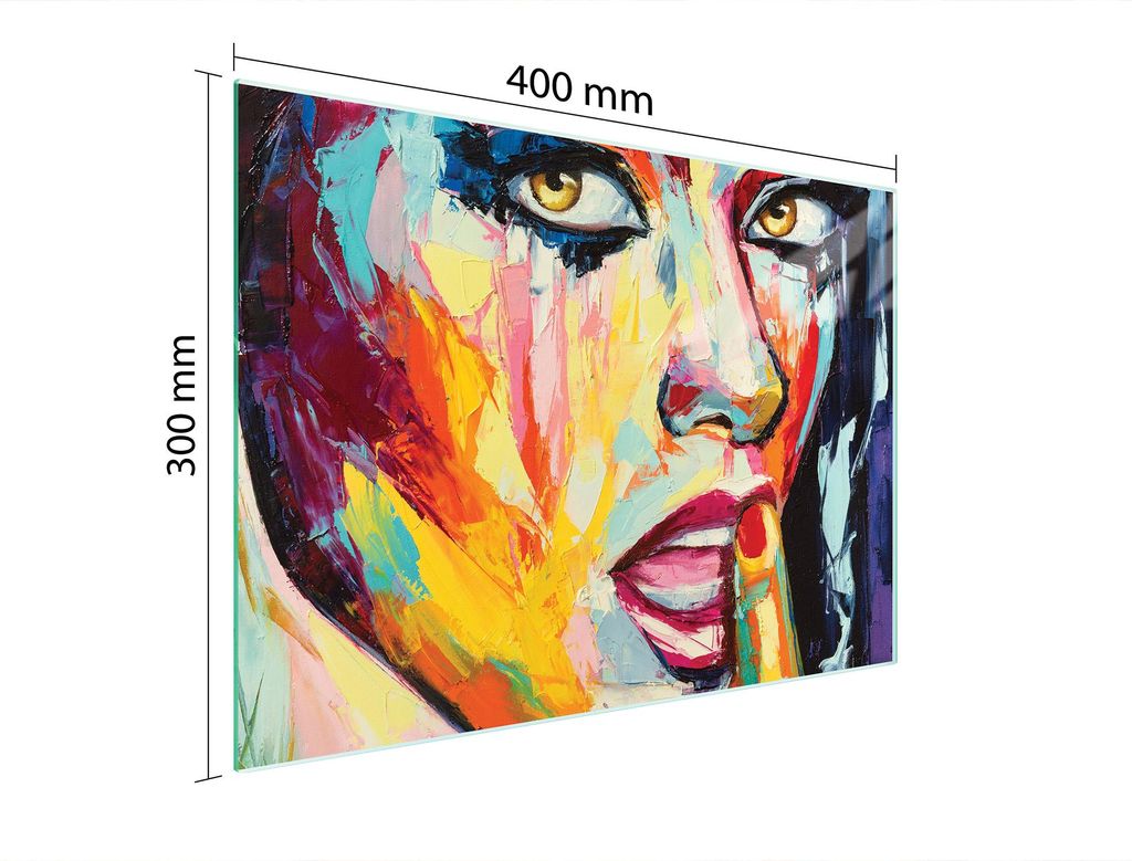 Schneidebrett Herdabdeckplatte Multiglasschneidplatte 40x30 cm Frau Bunt