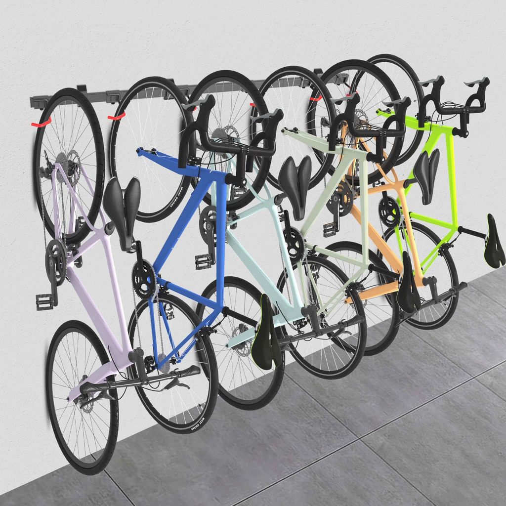 Wiltec Fahrrad Wandhalterung für 6 Fahrräder 160,4 x 18 x Produktbild 