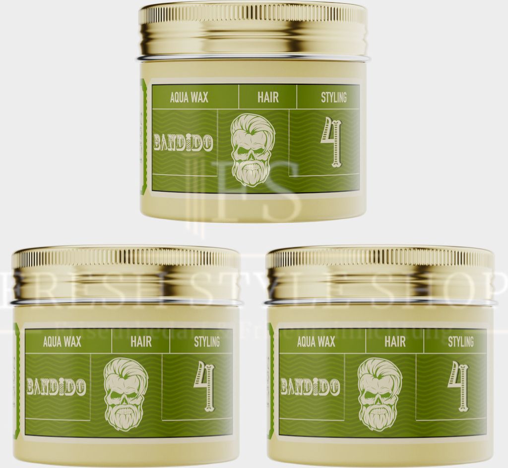 3x Bandido Aqua Wax Haarwachs Hair Wax 125ml - Neues Design - Neue Rezeptur Nr 4 ( Leichter Halt )