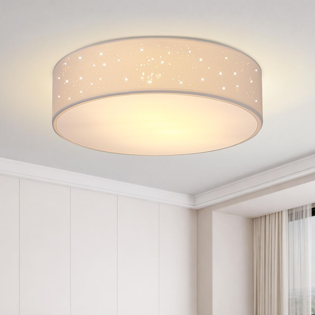 MONZANA® Plafonnier Ciel étoilé Rond Ø 38cm Abat-jour Tissu Image du produit 
