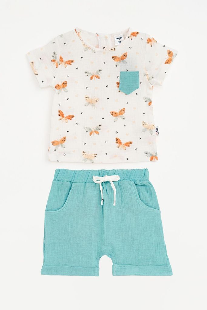 MOD Jeans | Kinder-Trainingsset - 80 cm - Mintgrün - Bequem - Atmungsaktiv - 2-teilig
