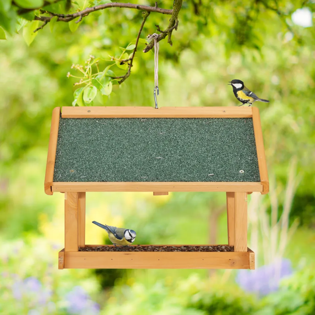 Mangeoire pour oiseaux murale anti-chat en fonte pour jardin sécurisé