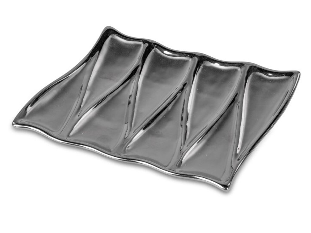 Formano 1 Stück Deko-Schale 25cm Matt Silber aus Keramik - Dekoration für ein schönes Zuhause