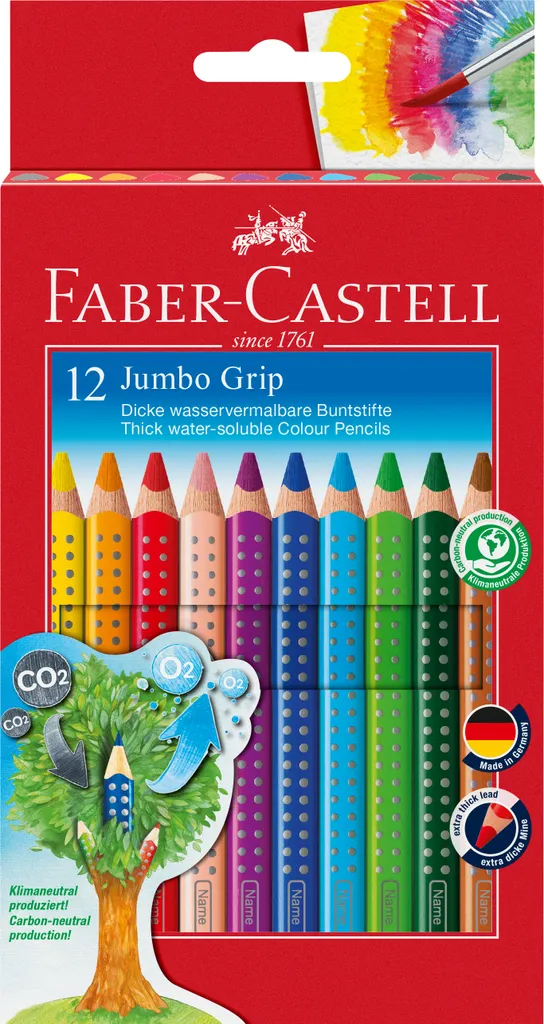 Design Ergonomico Faber-Castell Jumbo Grip 12 Pezzi | Comfort Totale - 5