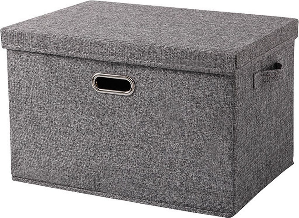 Aufbewahrungsbox mit Deckel – Groß, Stoff, Faltbar, Waschbar (44x30x29 cm)