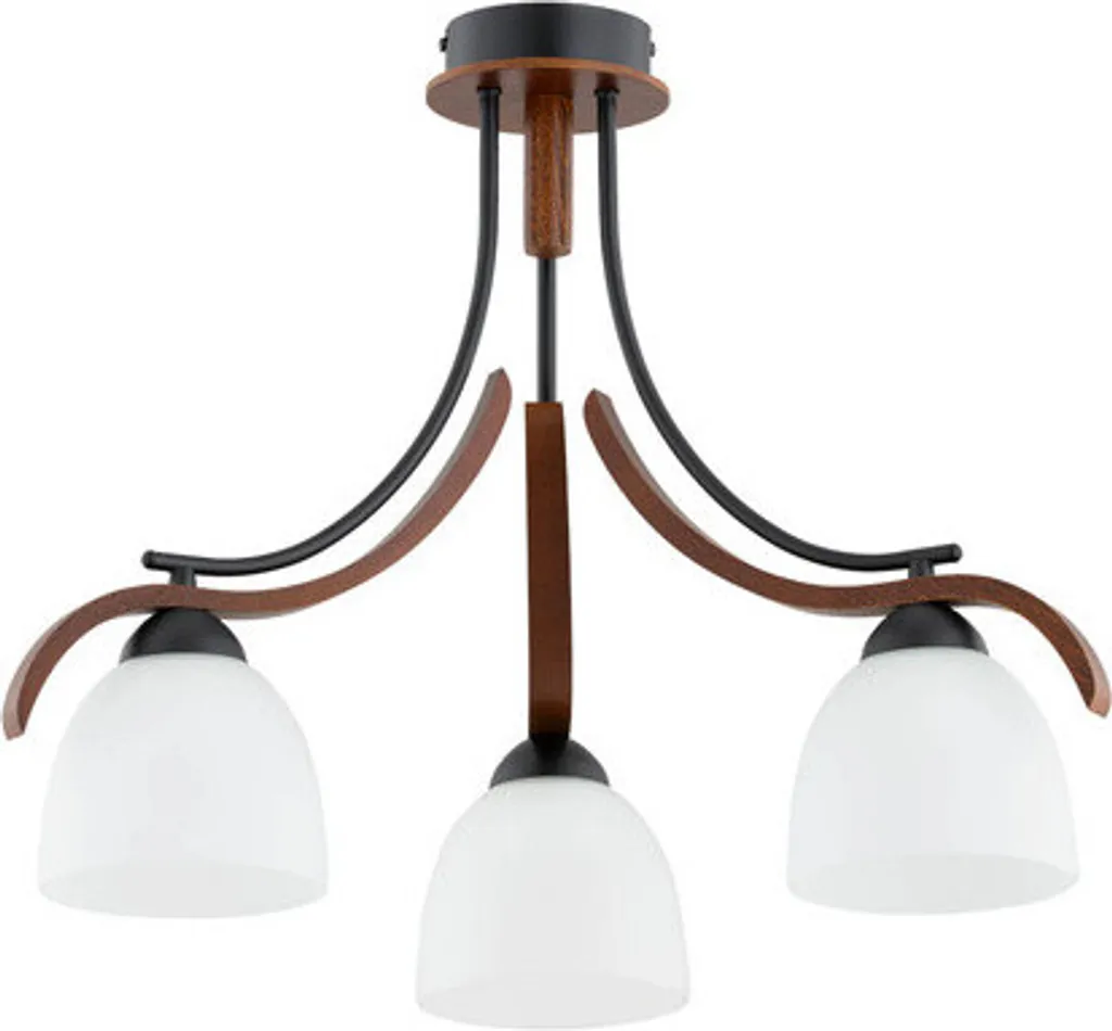 Plafonnier bois BAFIA ALF62422 Alfa 3xE27 52x46cm éclairage design