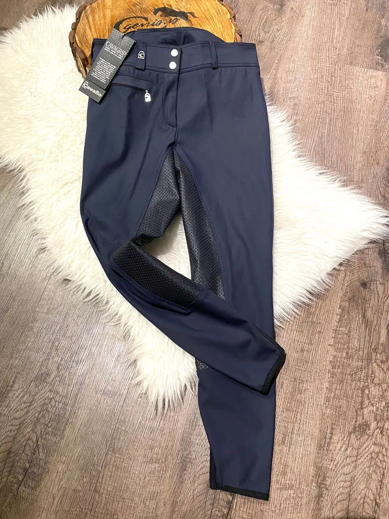 Culotte équitation antidérapante femme Cavallo Cera Grip bleu foncé