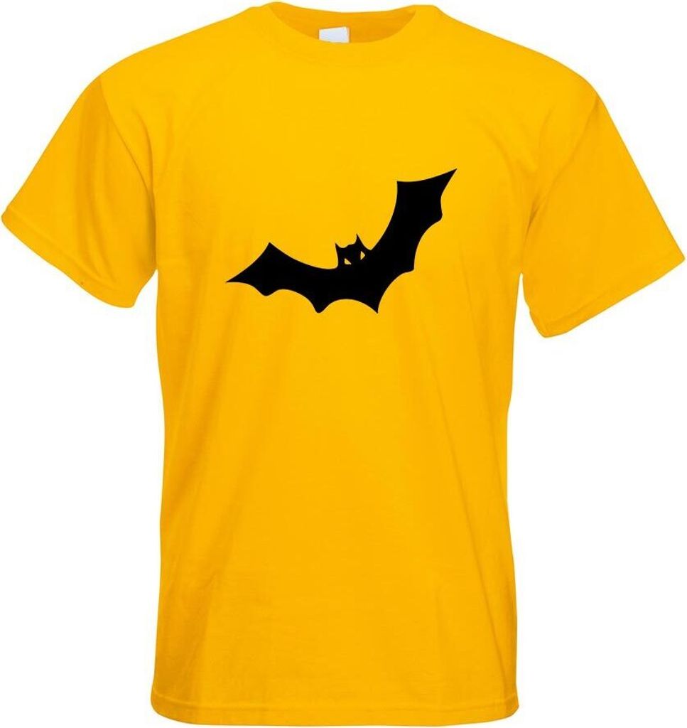Kiwistar - T-Shirt - gelb - Fledermaus Motiv Bedruckt Funshirt Design Print - mit Motiv Bedruckt - Funshirt Design - Sport - Freizeit - Herren - XXL