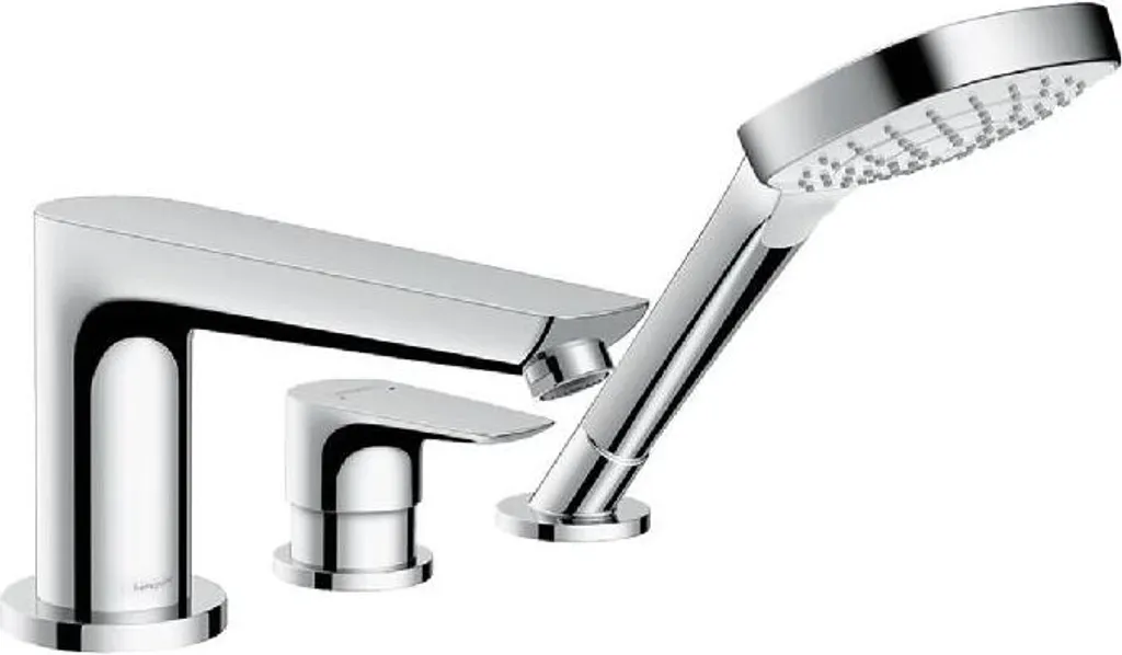 Robinet Mélangeur de Baignoire Montage sur Bord 3 Trous Hansgrohe