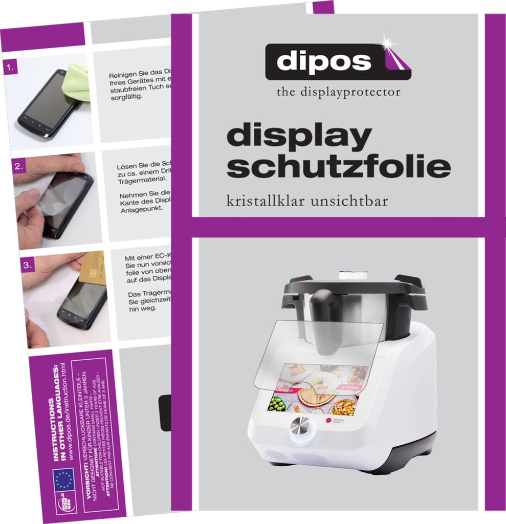 2x Schutzfolie für Monsieur Cuisine smart SKMS 1200 A1 klar Produktbild 