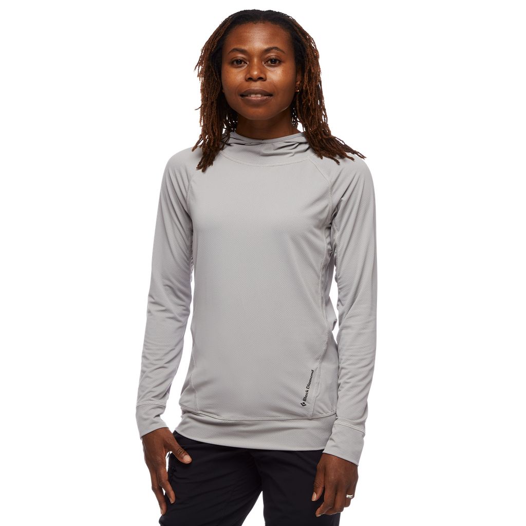 W Ls Alpenglow Hoody - Black Diamond, Farbe:Pewter, Größe:Medium