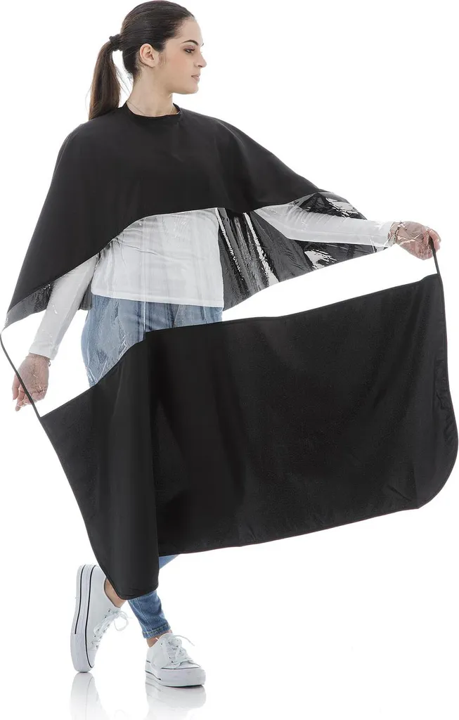 Cape de coiffeur anti-poils pour utiliser son téléphone portable