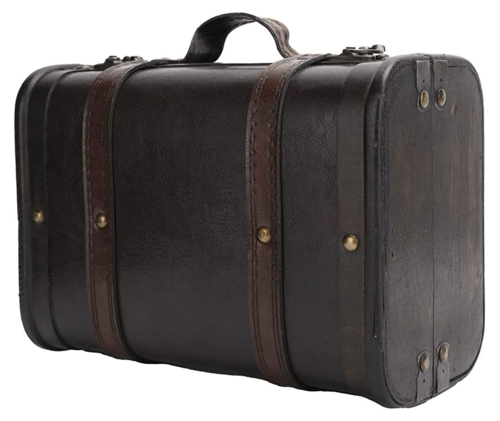 Houten Vintage Koffer - Retro Opbergdoos voor Decoratie en Productafbeelding 