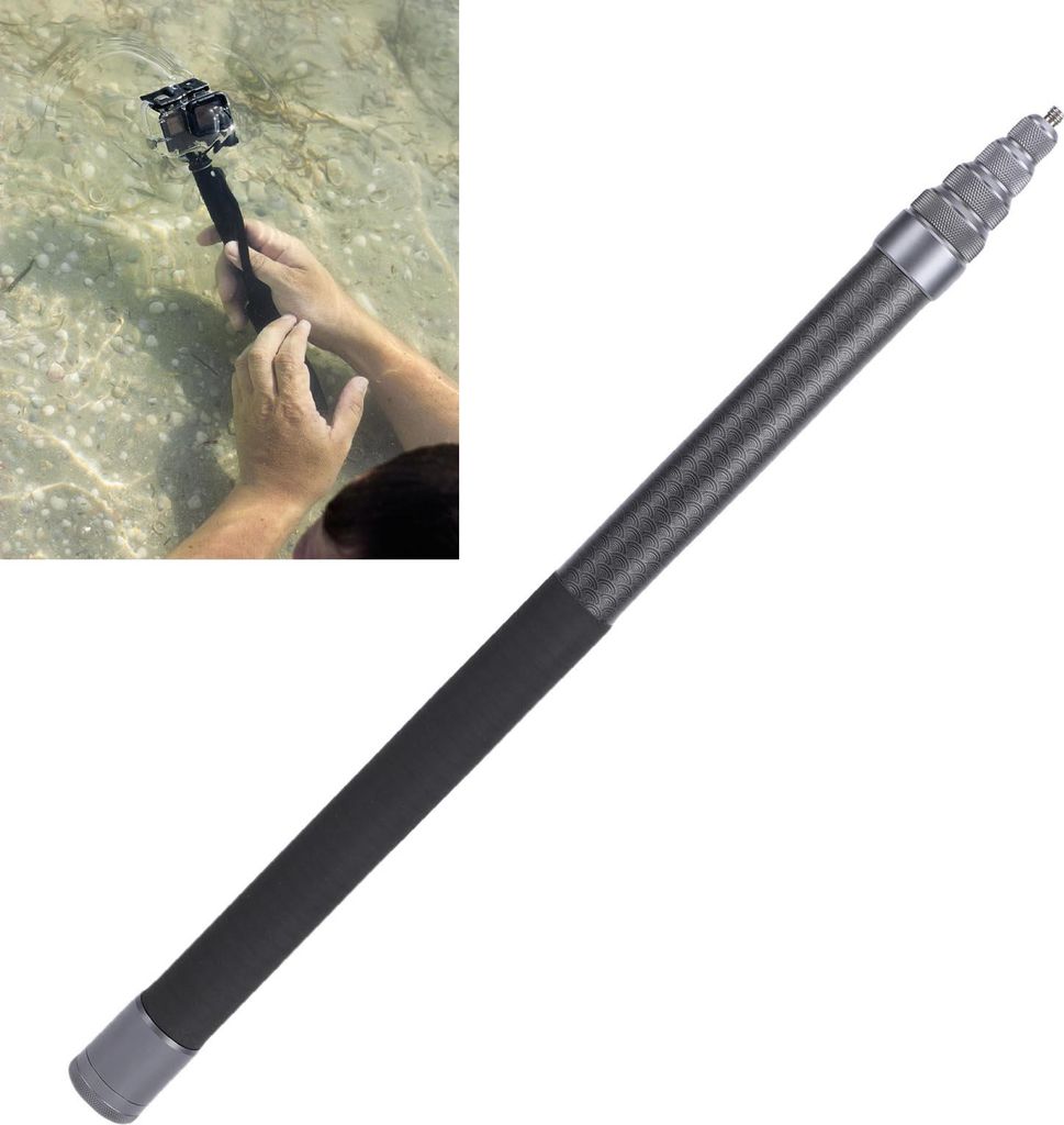 115.75in Invisible Selfie Stick Fit for Insta360 X2 X3 X4 X5 ONE RS Action Camera Extendable Selfie Stick Pole 9 Sections Ti Gray